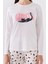 Kedi Baskılı Yuvarlak Yakalı Pamuk Pijama Takımı 4