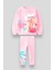 Kız Çocuk Kışlık Pembe Barbie Desenli Pamuklu Sweatshirt Tayt Alt-Üst Takım 1