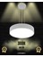 Drum 40CM (Gri Kasa, Sarı Işık) Ledli Modern Sarkıt LED Avize, Salon, Mutfak, Oturma Yatak Odası, Sarkıt 1