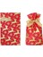 Yılbaşı Ambalajı Geyik Desenli Plastik Paketleme Torbası Kırmızı 15x23 Cm 50'Li 1