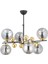 Melisa 6 Lı Modern (Siyah Gold) Füme Glop Camlı Salon Yatak Odası Mutfak Genç Odası Avize 2