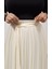 Büyük Beden Tesettüre Uygun Piliseli Astarlı Beli Kuşaklı Lastikli Şifon Uzun Akordion Etek 4