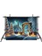 Kış Masalı Ormanında Lamba Işığı Arka Plan Stüdyo Fonu 200 x 150 cm 2