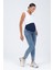 Hamile Esnek Karın Bantlı Mom Fit Kot Pantolon Mavi 2
