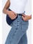 Hamile Esnek Karın Bantlı Mom Fit Kot Pantolon Mavi 5