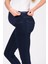 Hamile Esnek Karın Bantlı Skinny Termal Kot Pantolon Mavi 4