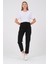 Hamile Esnek Karın Bantlı Belden Ayarlı Mom Fit Klasik Gabardin Pantolon Siyah 5