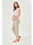 Hamile Esnek Karın Bantlı Belden Ayarlı Mom Fit Klasik Gabardin Pantolon Taş 2