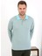Erkek Polo Yaka Uzun Kol Penye Pijama Takımı 6862 Su Yeşili 1