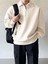 Erkek Polo Yaka Yarım Fermuarlı Sweatshirt Ekru 1
