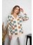 Kare Desenli Oversize Triko Hırka 1905 5