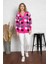 Kare Desenli Oversize Triko Hırka 1905 2