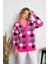 Kare Desenli Oversize Triko Hırka 1905 5