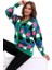 Kare Desenli Oversize Triko Hırka 1905 3
