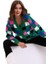 Kare Desenli Oversize Triko Hırka 1905 4
