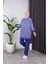 Kadın Tesettür Giyim Bisiklet Yaka ve Çizgili 2 Iplik Pantalon Ile Tunik Takım 1