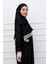 Mevsimlik Kendinden Başörtülü Dantelli Kadın Namaz Elbisesi, Terletmeyen Namaz Kıyafeti-Siyah 3
