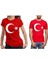 Unisex Kırmızı Türk Bayraklı Kısa Kol T-Shirt 1