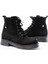 Siyah Süet Bağcıklı Fermuarlı Günlük Kadın Bot 5