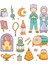 Ramazan Ayı Temalı Sticker Seti - Defter Cam Duvar Süsleri Süslemeleri - 4 Sayfa A5 Boyut, 75+ Adet 5