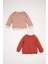 Erkek Bebek Bisiklet Yaka Baskılı İçi Yumuşak Tüylü 2'li Sweatshirt D5782A524WN 4