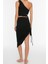 Kadın Moda Şık Dar Paça Regular Boy Vücuda Oturan Örme Cut Out Pencere Tek Omuz Bluz Etek Takım 5