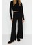 Kadın Moda Şık Boru Paça Crop Boy Uzun Kollu Crop Parmak Detaylı Triko Alt-Üst Takım 4