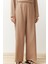 Kadın Moda Şık Boru Paça Uzun Boy Uzun Kollu Asimetrik Dokuma Tunik Pantolon Alt-Üst Takım 5