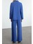 Kadın Moda Şık Regular Boy Oversize Geniş Kalıp Yumuşak Kumaşlı Polo Yaka Örme Alt-Üst Takım 5