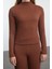 Kadın Moda Şık Boru Paça Uzun Boy Dokulu Fitted Vücuda Oturan Esnek Örme Alt-Üst Takım 3