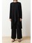 Kadın Moda Şık Boru Paça Uzun Boy Uzun Kollu Asimetrik Dokuma Tunik Pantolon Alt-Üst Takım 1