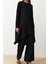 Kadın Moda Şık Boru Paça Uzun Boy Uzun Kollu Asimetrik Dokuma Tunik Pantolon Alt-Üst Takım 3
