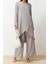 Kadın Moda Şık Boru Paça Uzun Boy Uzun Kollu Asimetrik Dokuma Tunik Pantolon Alt-Üst Takım 1