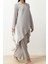 Kadın Moda Şık Boru Paça Uzun Boy Uzun Kollu Asimetrik Dokuma Tunik Pantolon Alt-Üst Takım 2