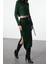 Kadın Moda Şık Geniş Paça Crop Boy Uzun Kollu Crop Kalem Etekli Triko Alt-Üst Takım 2