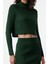 Kadın Moda Şık Geniş Paça Crop Boy Uzun Kollu Crop Kalem Etekli Triko Alt-Üst Takım 3
