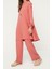 Kadın Moda Şık Geniş Paça Regular Boy Kolu Lastikli Bol Paça Aerobin Tunik-Pantolon Dokuma Takım 2