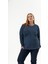 Büyük Beden Cep Detay Parça Boya Sweatshirt Indigo 1