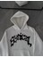 Üç Iplik Kapşonlu Baskılı Oversize Sweatshirt- Beyaz 1