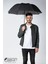 Siyah Gri Ekose Unisex Yarasa Tip Kırılmaz Şemsiye M21MAR077R002 2