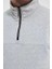 Oversize Yarım Farmuarlı Yakalı Basic Sweatshirt - Gri 3
