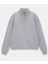 Oversize Yarım Farmuarlı Yakalı Basic Sweatshirt - Gri 4