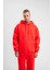 Unisex Double Oversize Kapşonlu Basic Sweatshirt - Kırmızı 1