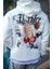 Üç Iplik Penye Kapşonlu Baskılı Sweatshirt - Beyaz 3