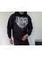 Uzun Kol Kapşonlu Baskılı Sweatshirt - Siyah 2