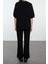 Tarz Kadın Modern Normal Bel Boru Paça Basic Kısa Kol T-Shirt Görünümlü Triko Alt-Üst Takım 3