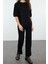 Tarz Kadın Modern Normal Bel Boru Paça Basic Kısa Kol T-Shirt Görünümlü Triko Alt-Üst Takım 5
