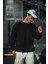 Kışlık Bisiklet Yaka Üç Iplik Basic Sweatshirt - Siyah 3