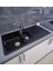 - Granit Eviye - Siyah Renk - 100X50 cm - 1.5 Gözlü Damlalıklı Mutfak Eviyesi 2