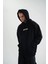 Kapşonlu Double Oversize Dijital Patchli Sweatshirt - Siyah 1
